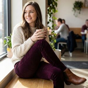 Rag & Bone Burgundy Velvet Skinny Jeans, Size 25
